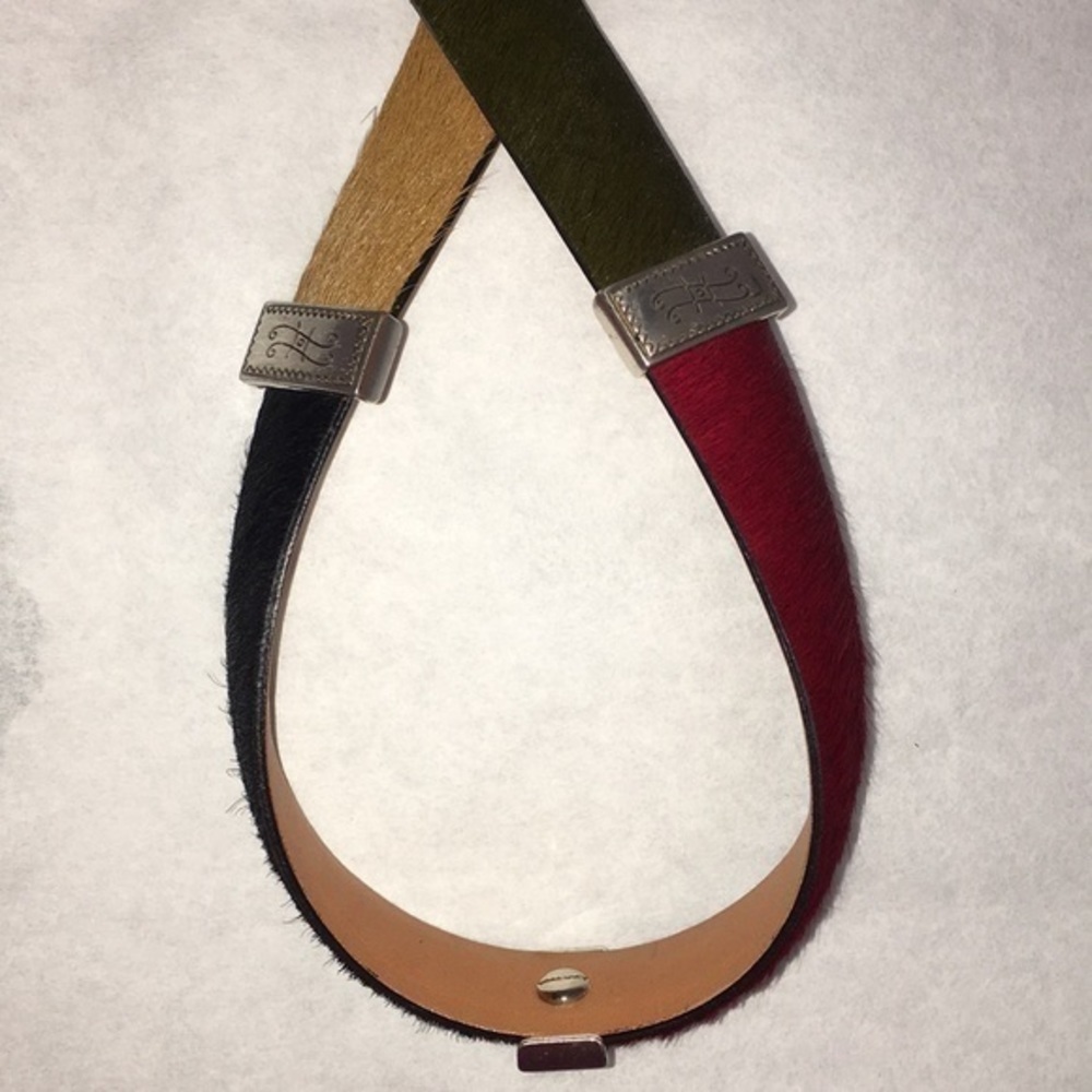Brighton Leather Fur Belt Size 33